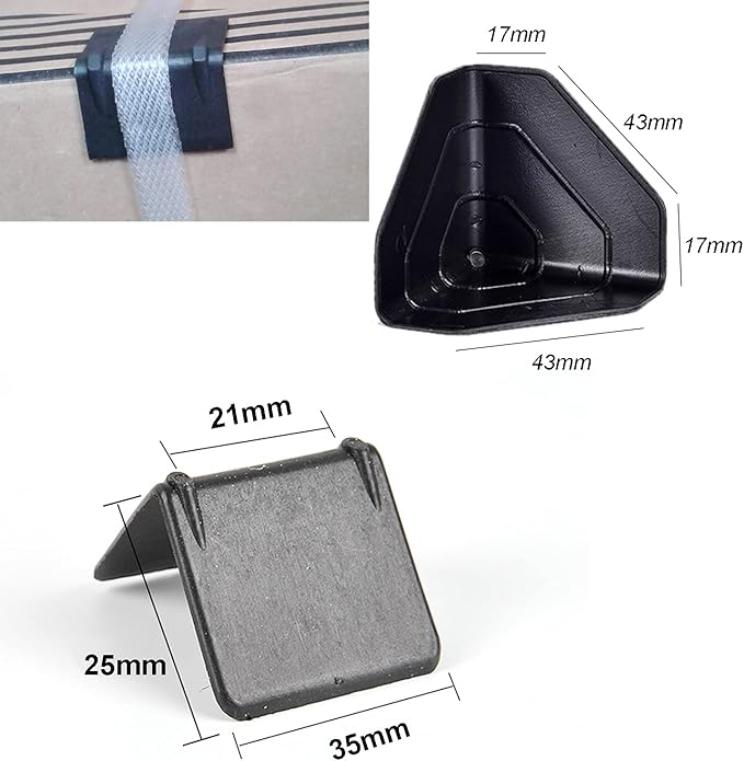 100 pcs Carton Packing Corner Guard Frame Corner Protectors Black Corner Protector V Shaped Edge Guards for Carton Boxes, Furniture and Other Products Packaging