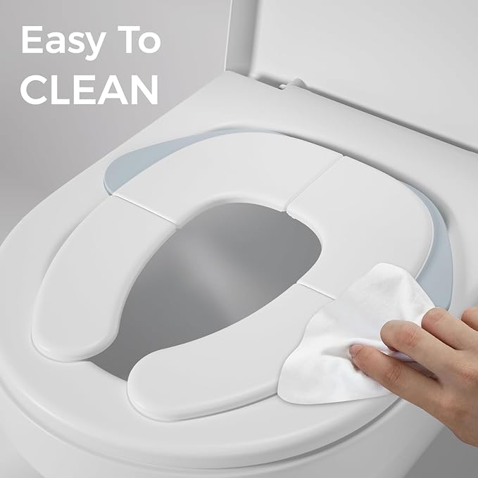 FOOYOO Foldable Toddler Toilet Seat | Portable Potty Training Seat for Travel & Home, Non-Slip, Fits Most Toilets, Easy to Clean, with Travel Bag (Blue)