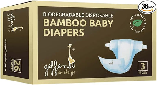 Geffen Baby Baby Diapers, Size 1/Newborn, 36-Pack | Super Absorbent & Comfortable