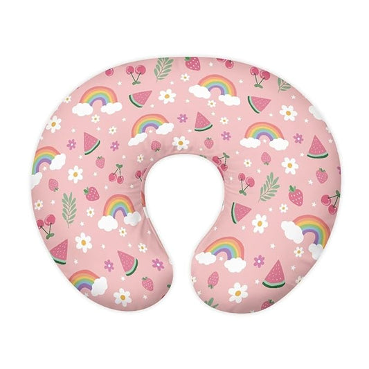 Rainbow and Watermelon Breastfeeding Pillow Cover Newborn U-Shaped Breastfeeding Pillowcase Cushion Cover Lightweight and Easy to Clean