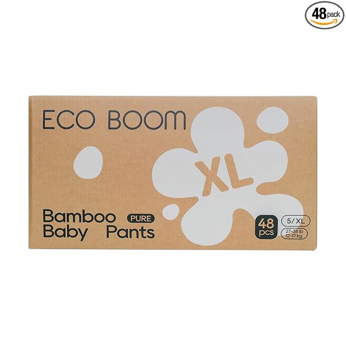 ECO BOOM Training Pants for Toddler Potty, Hypoallergenic for Sensitive Skin, Size 5 (XL) Suitable for 27 to 38lb, 48 Count