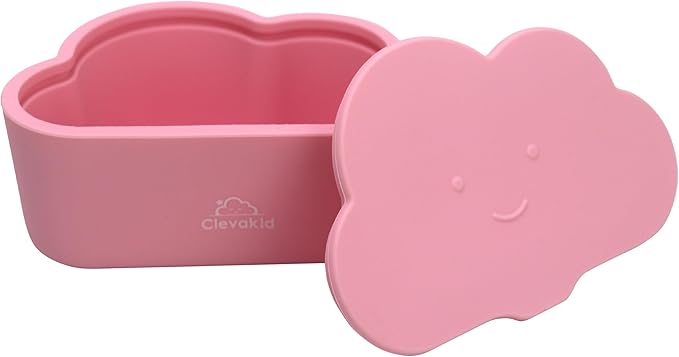 Silicone Snack & Fruits Container – Leakproof Durable and BPA-Free | for Daycare, Preschool, School, and Family Outings – Cloud design 150ML OZ (Pink candy)