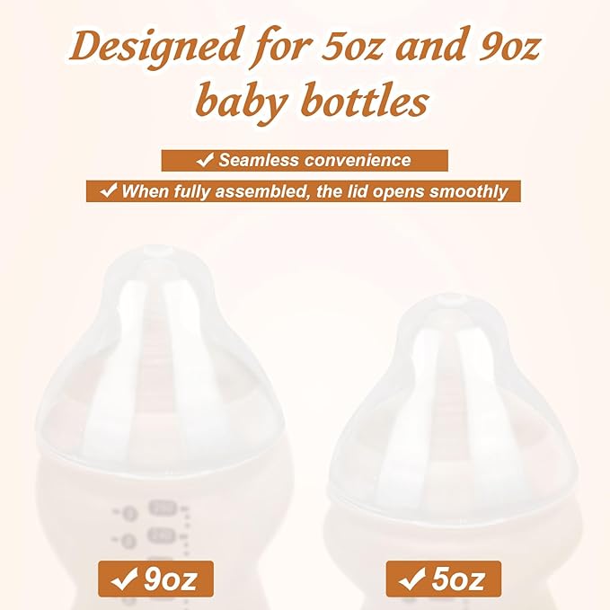 4pcs Baby Bottle Lids Replacement for Tommee Tippee, Leakproof Seal & BPA-Free Caps Replacement Designed for 5oz and 9oz Bottles