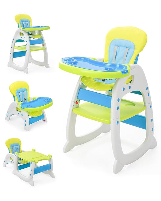 Baby High Chair,3 in 1 High Chairs for Babies and Toddlers, Convertible Toddler Highchair, Adjustable Infant Feeding Chair for Boy & Girl, Easy Clean Baby Eating Chair for 6 Months and Up