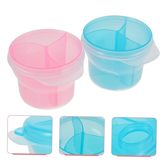 4pcs Rotating Dispensers Powder Containers Compact Storage for Travel Capacity Safe Easy to Clean for Powder and Snacks