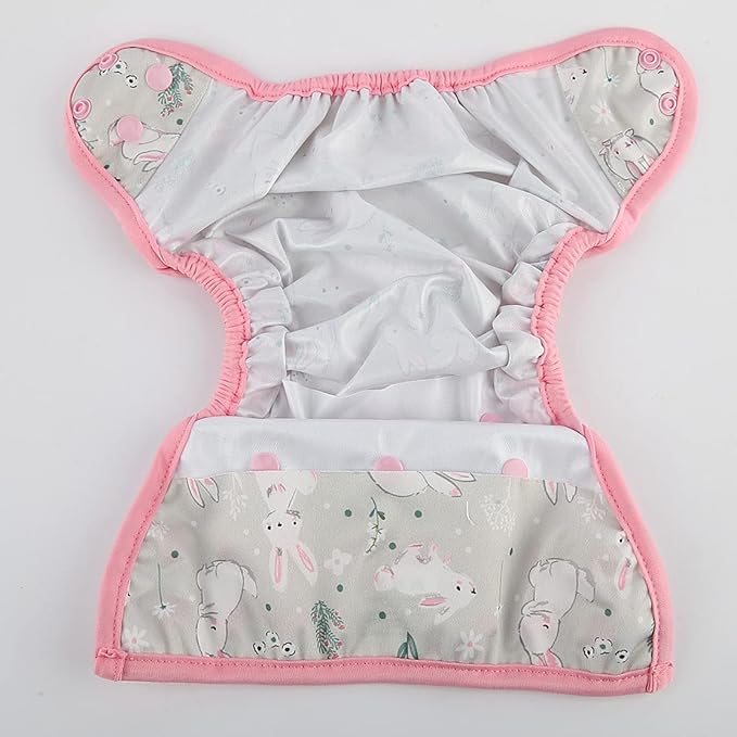 One Size Cloth Diaper Cover Snap With Double Gusset Rabbit One Fit All