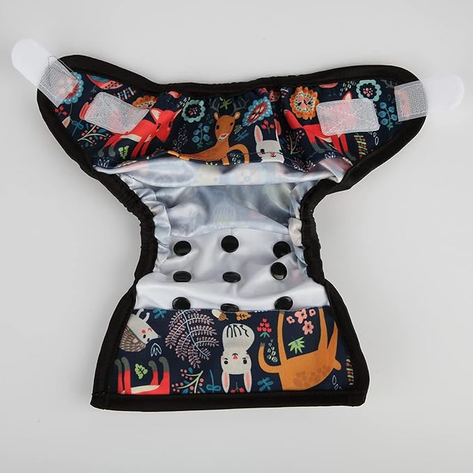 Newborn Baby Cloth Diaper Cover Nappy Hook and Loop (Owl Rabbit)