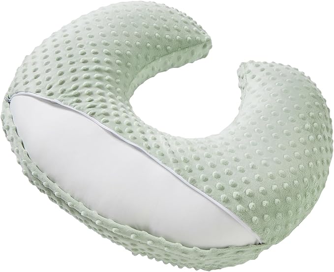 Dots Nursing Pillow Cover, Case Plush Breathable Breastfeeding Pillow Slipcover Fits Nursing Pillow, Super Soft Snug Positioners for Baby Boy Baby Girl (Green)