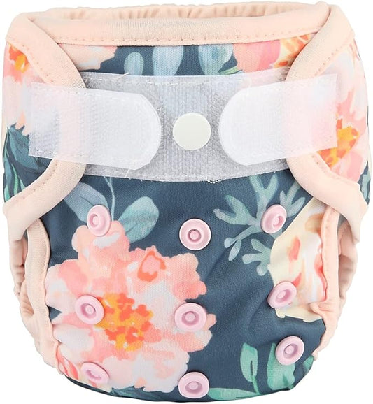 Newborn Baby Cloth Diaper Cover Nappy Hook and Loop (Vintage Bloom)