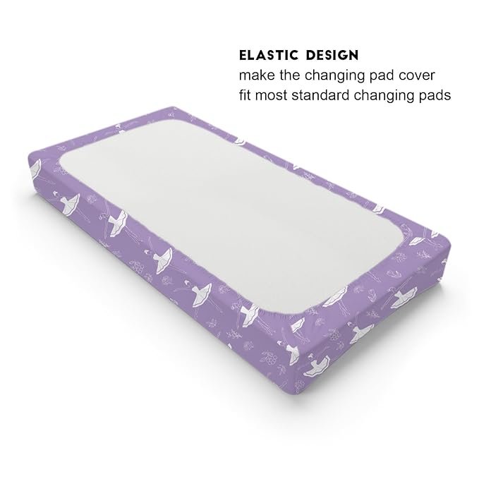 Pink Ballet Baby Changing Table Pad Covers for Girls 32''x16'' Ballerinas Dancing Fitted Diaper Change Table Sheets Dancer Ballet Girls Sports Soft Breathable Nursery Baby Changing Table Mats Purple