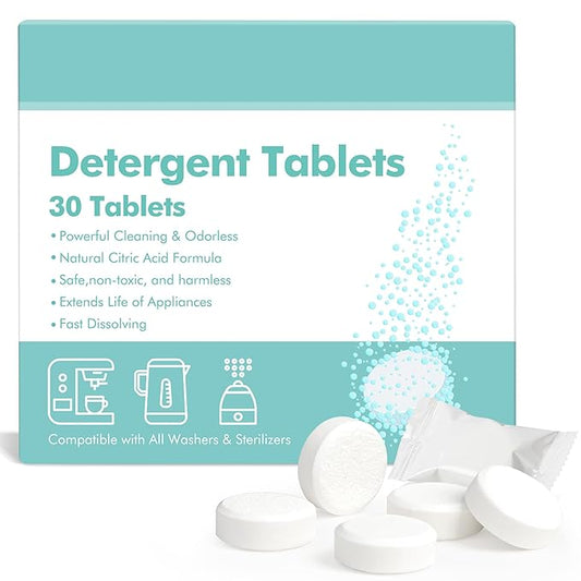 Descaling Tablets for Baby Bottle Warmer & Cleaner,30 Count-Removes Milk Residue & Limescale Buildup from Bottle Washers,Warmers & Other Appliances,Compatible with Major Brands