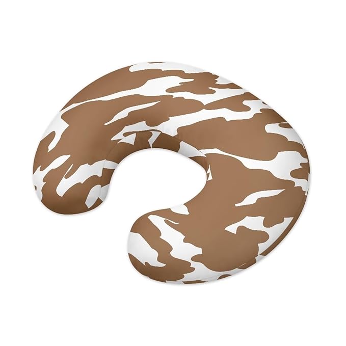 Brown Cow Hide Print Breastfeeding Pillow Cover Breastfeeding Nursing Pillow Slipcovers Super Soft Stretchy Replaceable Pillow Cover Slipcover