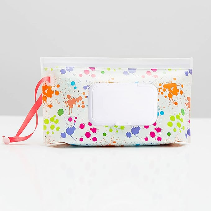 2 Pack Reusable Wet Wipe Pouch Portable Wipe Dispenser Refillable Wipes Container Lightweight Travel Wipes Case Baby Wipes Holder for Diaper Bag