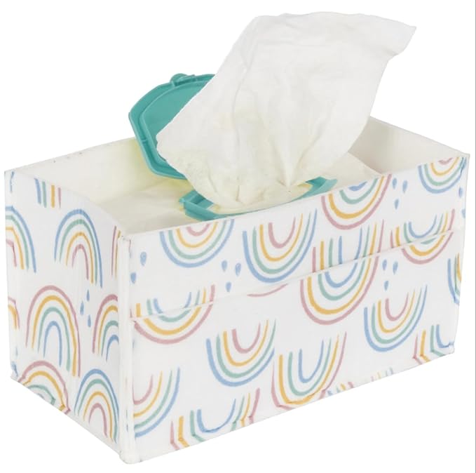 Sammy & Lou Painted Rainbow Felt Baby Wipes Caddy
