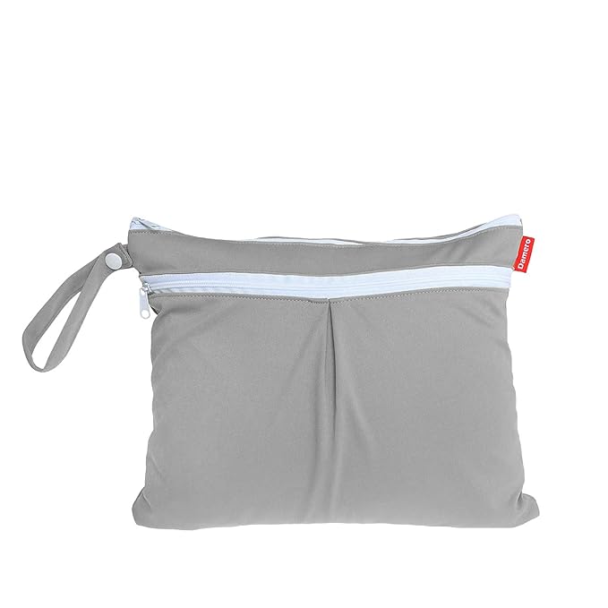 Damero 3pcs Pack Wet Dry Bag for Cloth Diapers Daycare Organizer Bag, Gray