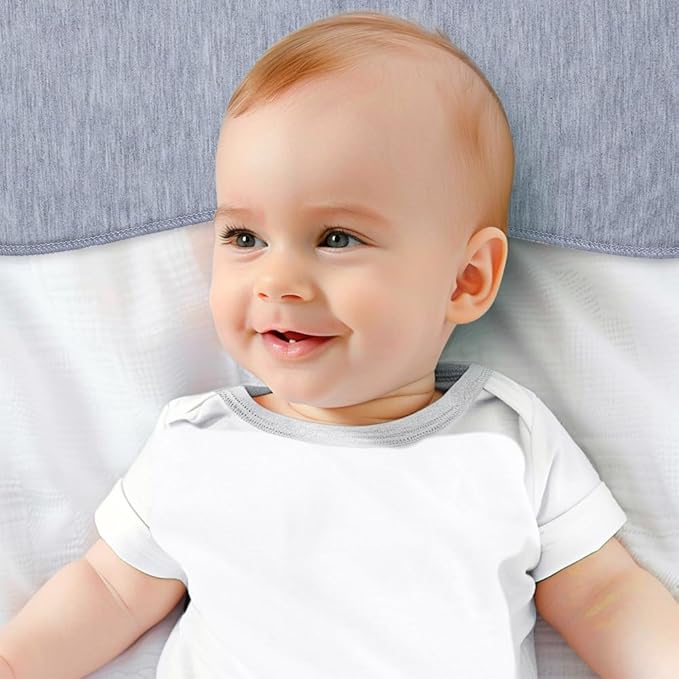 8 Pack Baby Burp Cloths, Unisex for Boys and Girls, Super Absorbent and Soft Towel,Solid Color (Grey)