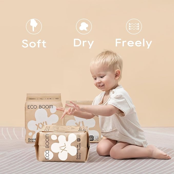ECO BOOM Training Pants for Toddler Potty, Hypoallergenic for Sensitive Skin, Size 5 (XL) Suitable for 27 to 38lb, 22 Count