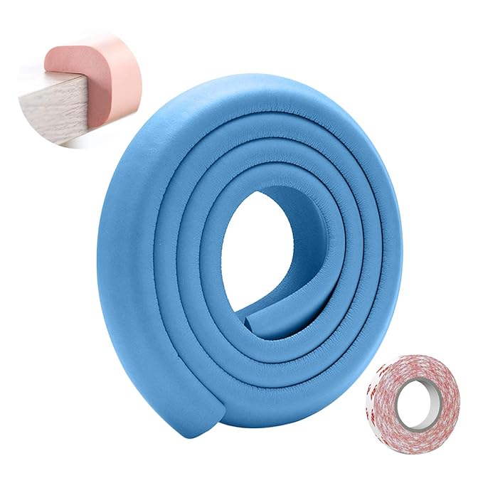 SONARIN Baby Safety Baby Edge & Corner Guards,2M/6.6ft Corner Protectors Furniture Table Edge Protectors L Shape with Strong Adhesive Tape,Colorful Child Protection(Blue)