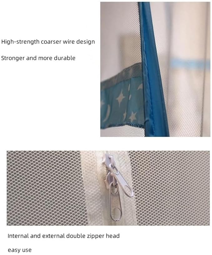 Pop Up Mosquito Net for Bed, Portable Camping Travel Mosquito Netting Bed Tent, Canoy Bed Tent Suit for Twin Full Queen King Size Bed, Mosquito Net Tent for Kids Girls Boys Bedroom