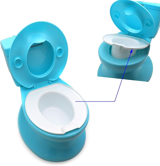 XKMT- Baby Kids Portable Blue Portable Toddler Potty Training Toilet w/Flushing Sound Baby Chair Seat Kid [P/N: ET-BABY004-BLUE]