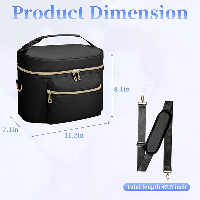 GDNasist Wearable Breast Pump Bag Compatible with Willow/Elvie/Medela/Momcozy, Portable Pumps Carrying Case for Nursing & Working Moms, Pumping Bag with Shoulder Strap, Black