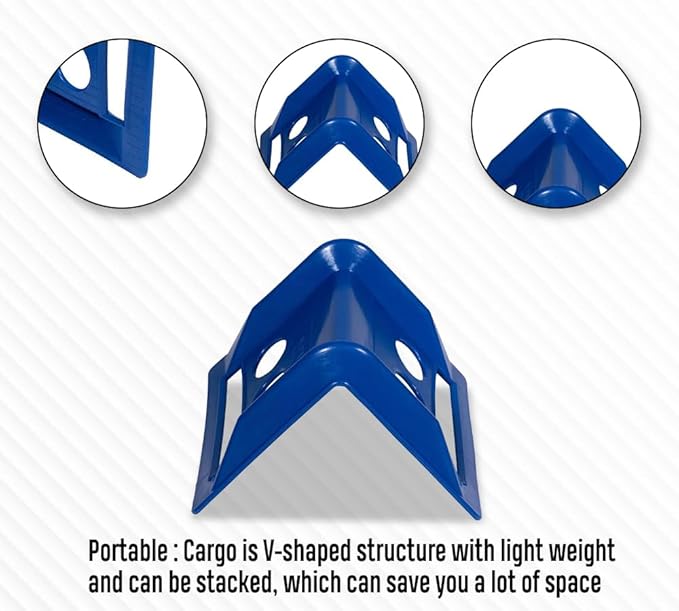 Mytee Products (40 Pieces Blue 4"x6" Flatbed Edge Protectors with Carrying Case - 4" Winch Ratchet Straps Corner Protectors for Flatbed Cargo Load