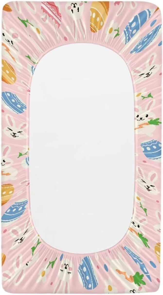 Easter Rabbit Baby Changing Pad Covers Infant Changing Table Cover Boys Girls Diaper Table Change Mat Sheets Cover Cute Gifts for Baby 32''x16"