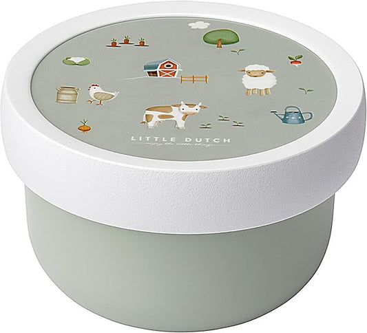 Mepal - Fruitbox Campus - Snack box for kids - Dishwasher and microwave safe - BPA free - 300 ml - Little Farm