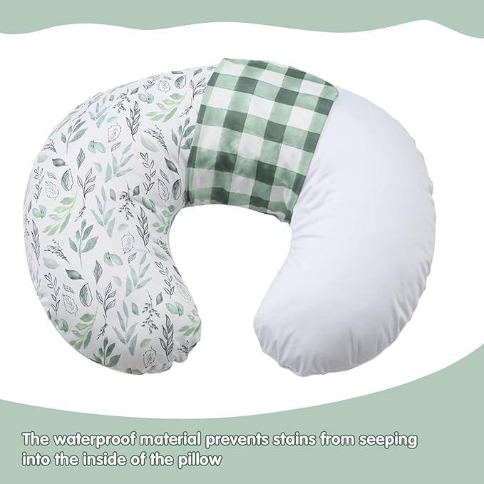 Winmany Baby Waterproof Nursing Pillow Cover Newborn Breastfeeding Pillowcase Soft Replaceable Slipcover for Boys and Girls