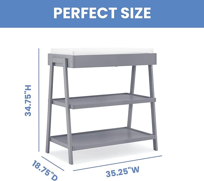 Delta Children Scout Changing Table - Greenguard Gold Certified, Grey