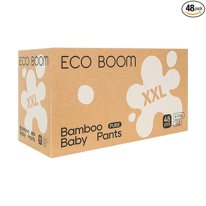 ECO BOOM Training Pants for Toddler Potty, Hypoallergenic for Sensitive Skin, Size 6 (XXL) Suitable for 33+lb, 48 Count