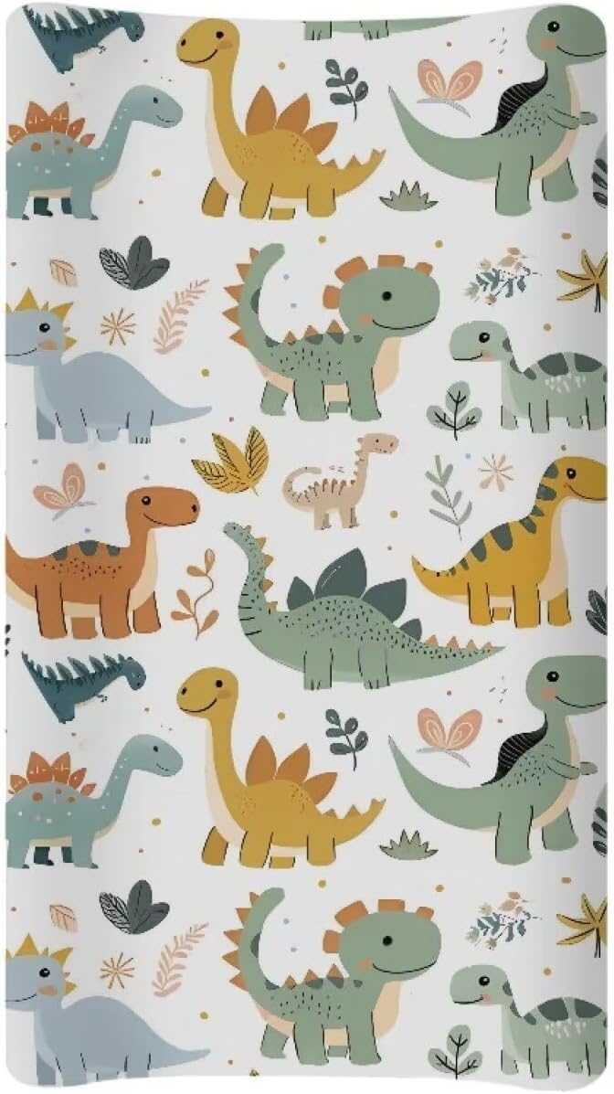 Green Dinosaur Changing Pad Covers Breathable Baby Change Table Covers Ultra Soft Fabric Change Sheet Machine Washable