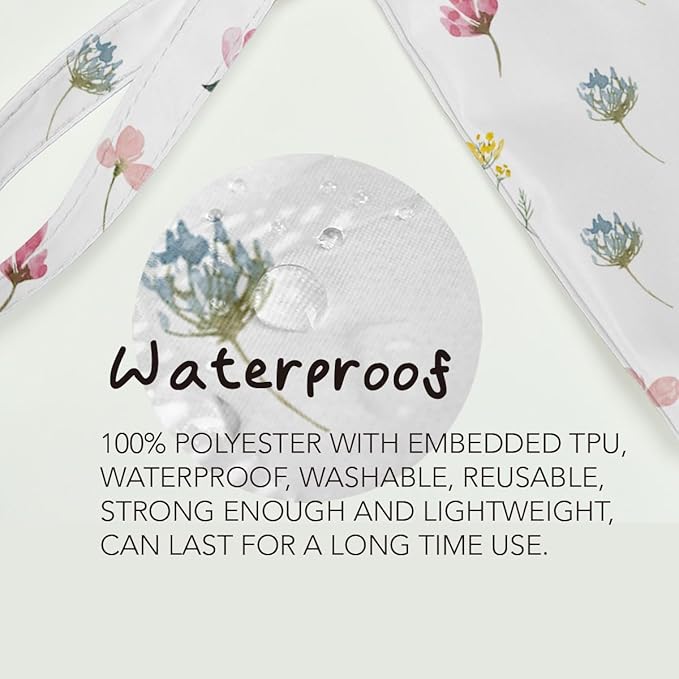 Fokongna Wet Bag, Wet Dry Bag, Makeup Bag, Toiletry Bag, Waterproof Large Capacity Travel Cosmetic Bag, Zipper Pouch for Women, Girls Mo Wife Sister Friends Baby Diaper Bag Bee Wildflower Sunflower