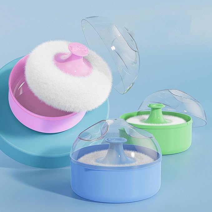 Powder Puff with Case Body Cosmetic Powder Puff Empty Loose Powder Box Container Body Powder Puff