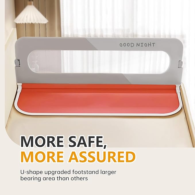 Foldable Toddler Bed Rails - Kids Guard Bumper for Crib Safe Bed Side Rail for Twin Queen King Full Size Beds (59inch)
