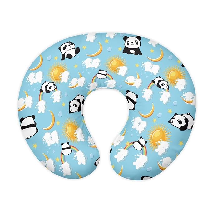 Baby Cute Panda Nursing Pillow Cover Neutral Breathable Pillow Cover Super Soft and Stretchy with Hidden Zipper for Newborn