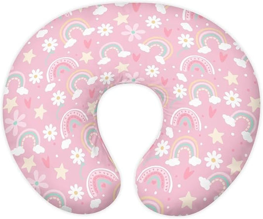 Rainbow Nursing Pillow Cover for Newborn Feeding Pillow Cover U-Shaped Breastfeeding Pillow Case Pink Pillowcase
