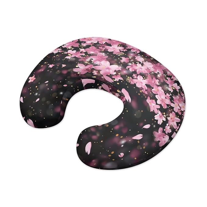 Cherry Blossoms Nursing Pillow Cover with Hidden Zipper Soft Durable Elastic Fabric Breastfeeding and Bottle Feeding Support Pillow Slipcover for Home Decorations