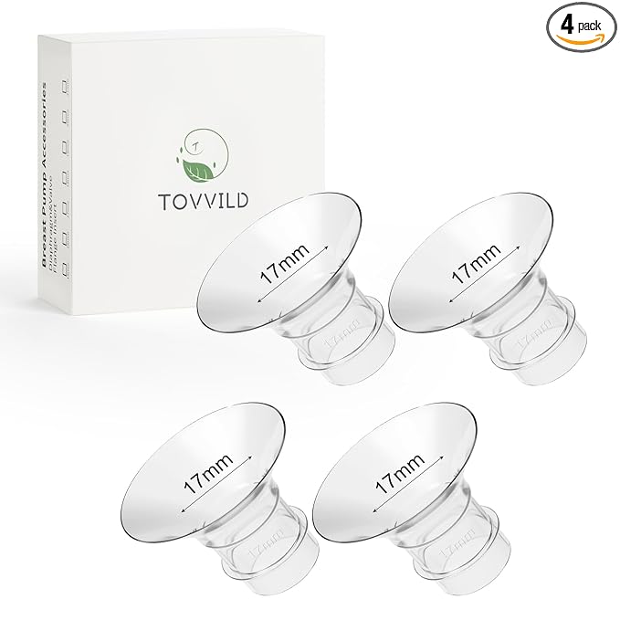 17mm Flange Inserts for 24mm Flange/Shield, Compatible with Momcozy/MOMMED/Spectra Breast Pumps, Pump Parts Replace (4PCS 17mm)