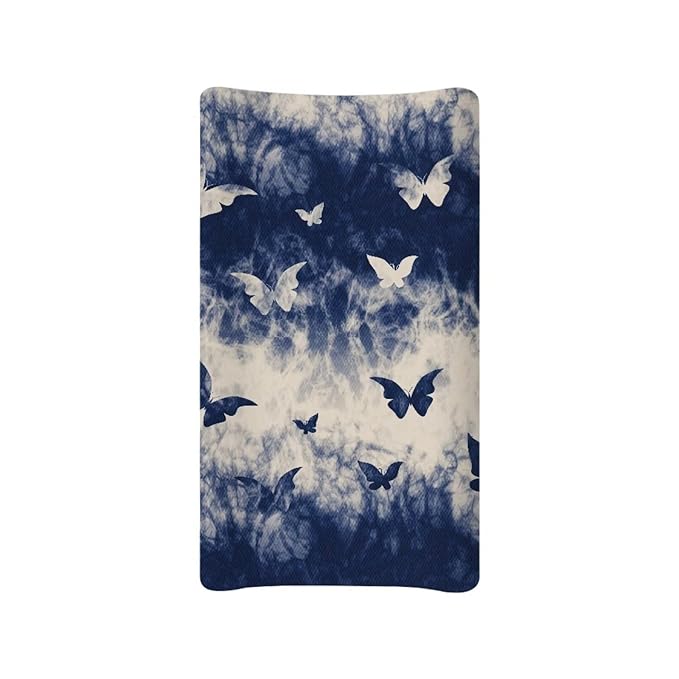Tie Dye Butterfly Baby Diaper Changing Table Sheets Jersey Knit Breathable Changing Table Pad Cover for Infants Toddles 16 * 32 Inches