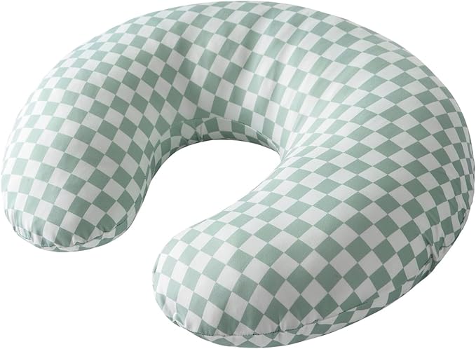 Little Jump 2 Pack Nursing Pillow Cover - Stretchy and Soft Nursing Cover for Breastfeeding Pillows, Comfortable Slipcover for Baby Boy and Girls. (Coffee & Green Checkered)