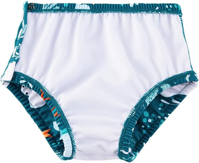 Baby Swim Diapers Reusable Washable Infant Diaper Swimsuit with Side Snap UPF 50+ Sun Protection for Pool Beach(12-18 Months,Whale)