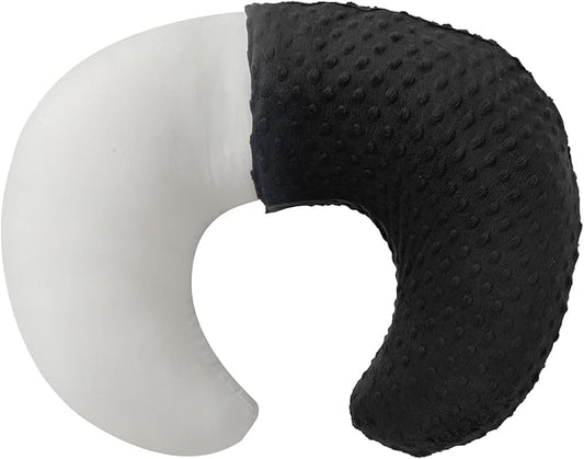 Nursing Pillow and Positioner with Cover for Breastfeeding and Bottle Feeding, Propping Baby, Tummy Time, Baby Sitting Support, Awake-Time Support (Black, 22" x 17.7" x 5.9")