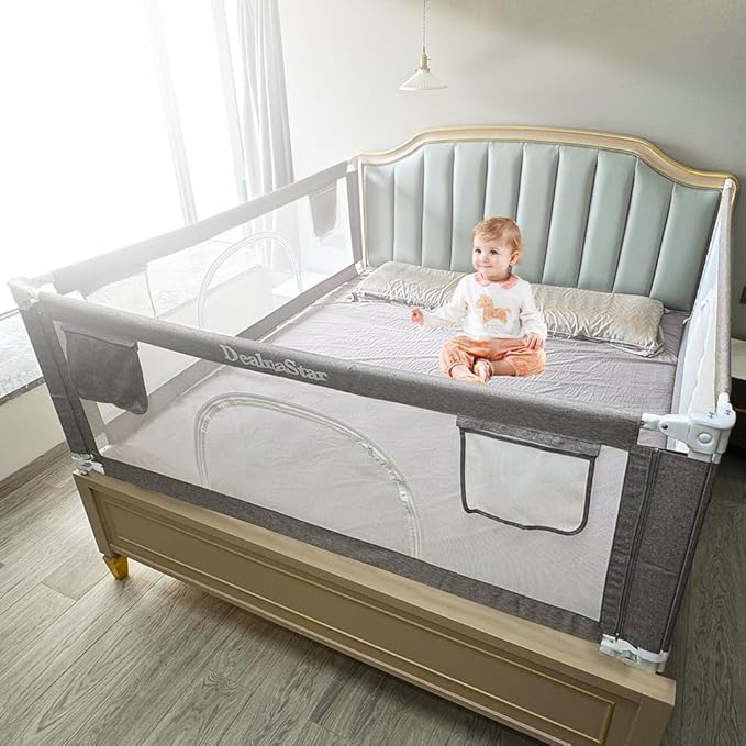 Bed Rail for Toddlers,75"/190cm Baby Bed Rail Guard,Upgrade Adjustable Kids Bed Rail,Universal Safety Baby Bed Side Rail Guard for Twin,Full,Queen,King,Cal King Size.