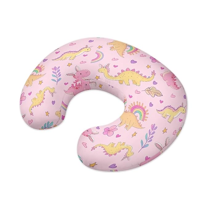 Cute Pink Dinosaur Easter Nursing Pillow Cover for Baby Boy Girl Nursing Pillow Cover Cuddle Pillow Slipcover Detachable Nursing Pillow Protective Baby Feeding Easy to Use and Dustptoof