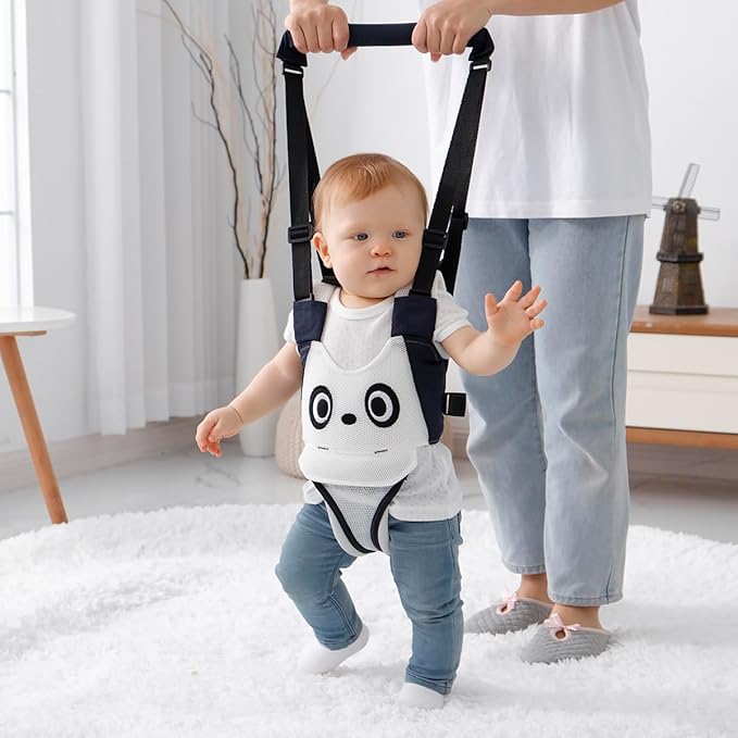 Baby Walking Harness, Handheld Kids Walker Helper, New Upgrade Breathable and Adjustable Toddler Infant Walker Harness Assistant Belt with Instructions for 7-24 Month (Dark Blue)