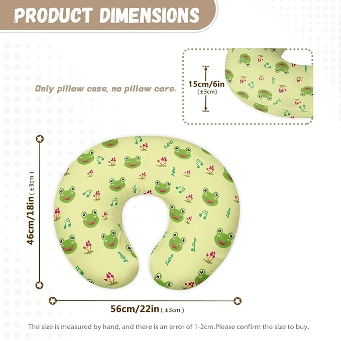 Frog Nursing Pillow Cover with Hidden Zipper Frog Super Soft & Breathable & Skin Friendly for Moms/Baby Stretchy Nursing Pillow Cover Quick-Dry Fabric Green