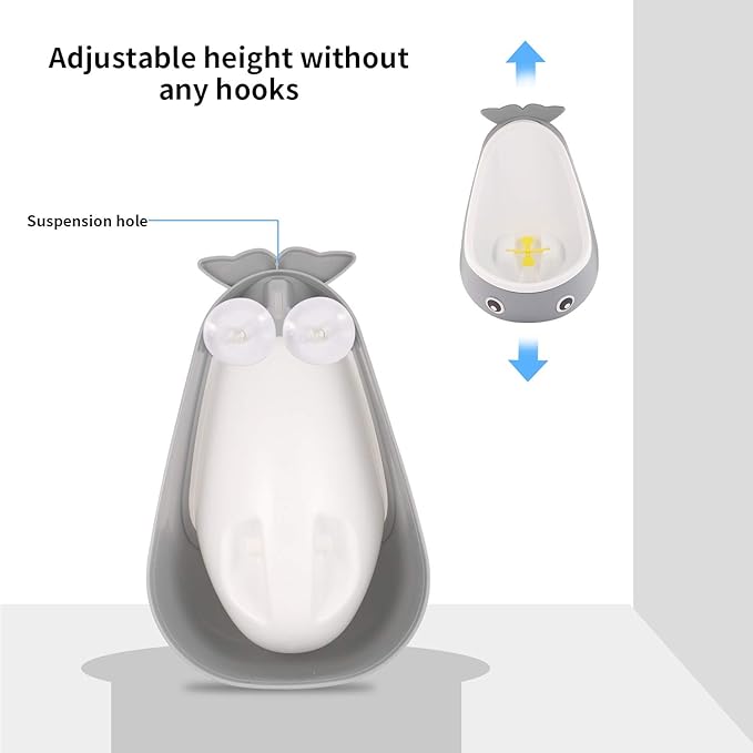 Potty Training Urinal for Boys - Cute Whale Training Urinal/Potty Urinal Pee Trainer Urine(Grey Whale)