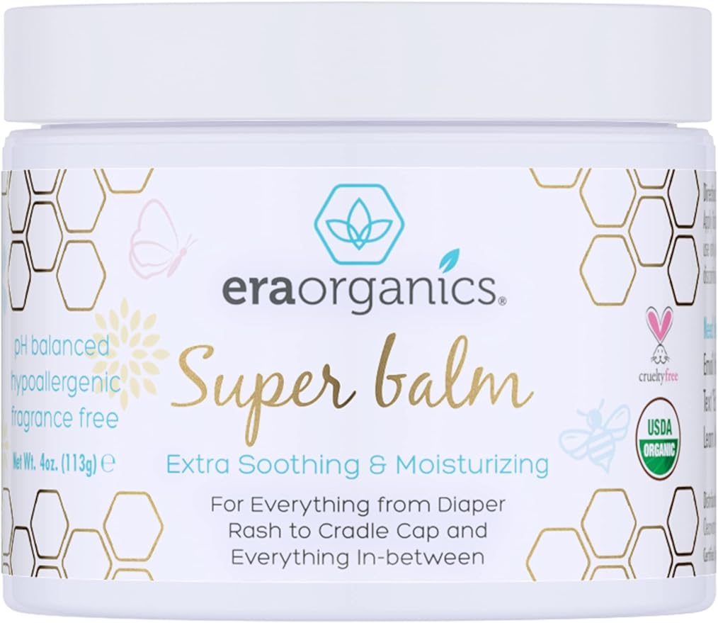 Era Organics Baby Healing Ointment & Diaper Balm – Organic Baby Balm for Eczema, Cradle Cap & Sensitive Skin + Organic Diaper Ointment – Moisturizing Relief for Dry, Irritated Skin (4 oz + 2 oz)