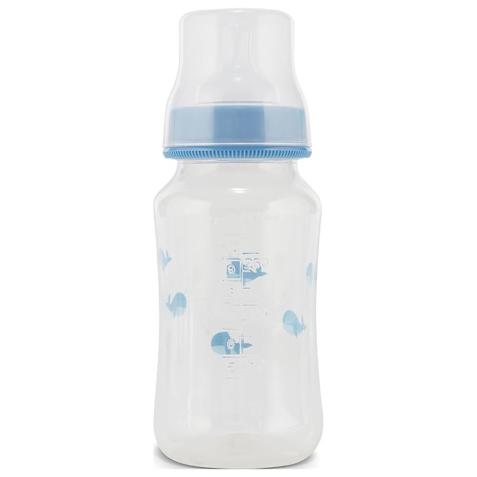 Premium 2-Pack Baby Bottles - 11 Ounce, Hourglass Shape, Fun Boys and Girls Prints, Clear Cover - BPA-Free
